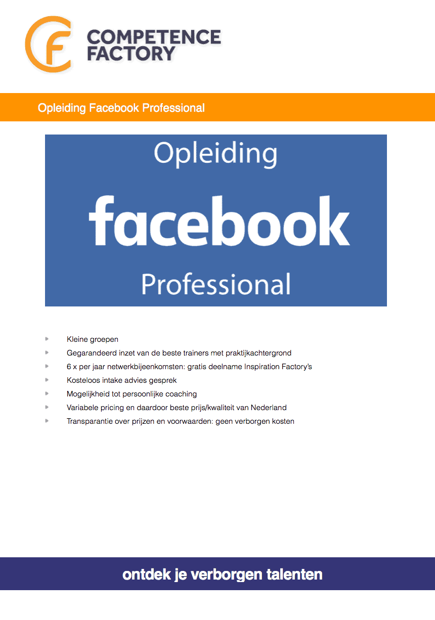 Opleiding faceboek voorkant