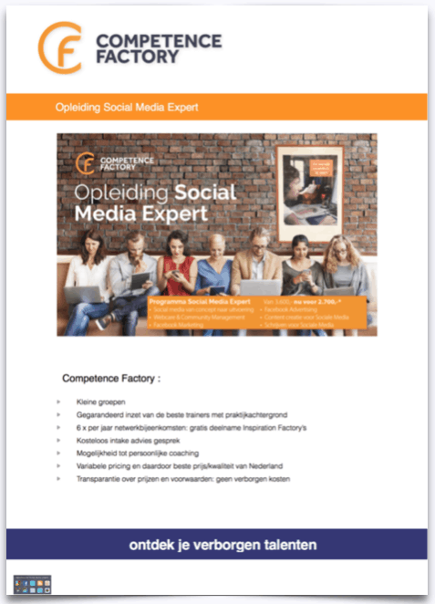 voorkant brochure social media