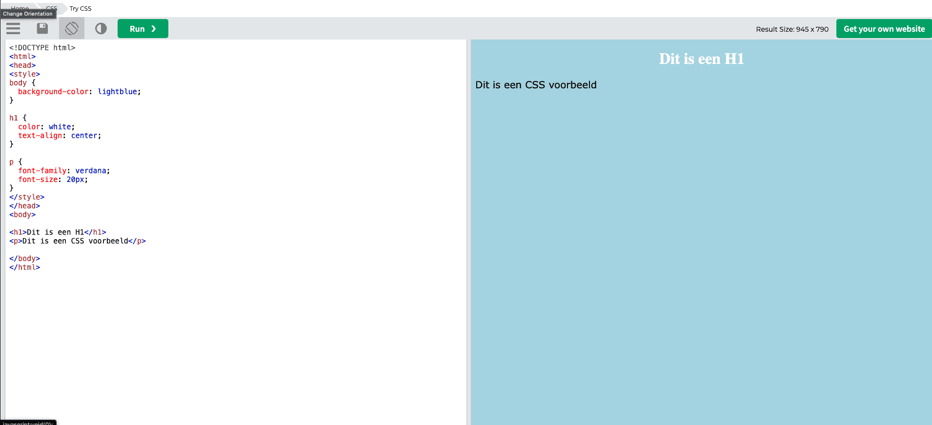 CSS voorbeeld