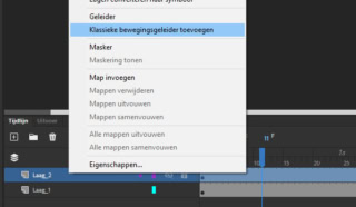 Klassieke bewegingsgeleider toevoegen Adobe Animate